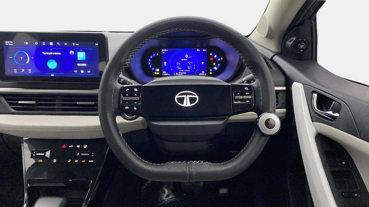 Interior dashboard view of a Tata Nexon