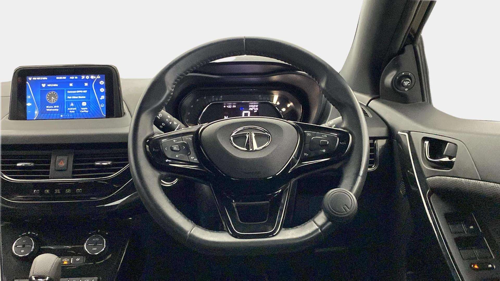 Dashboard and steering wheel of a Tata Nexon 2017-2023