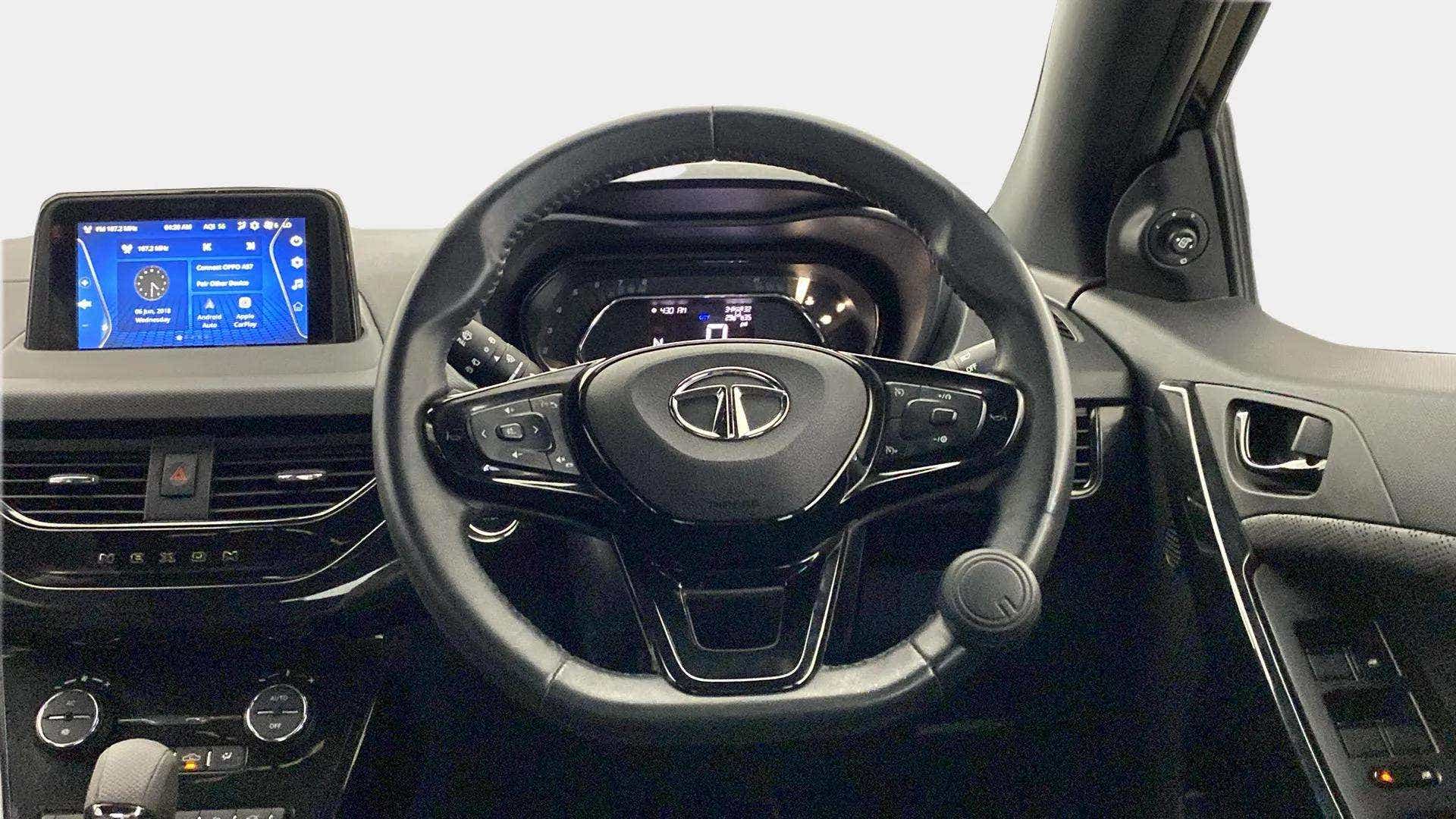Dashboard and steering wheel of a Tata Nexon 2017-2023