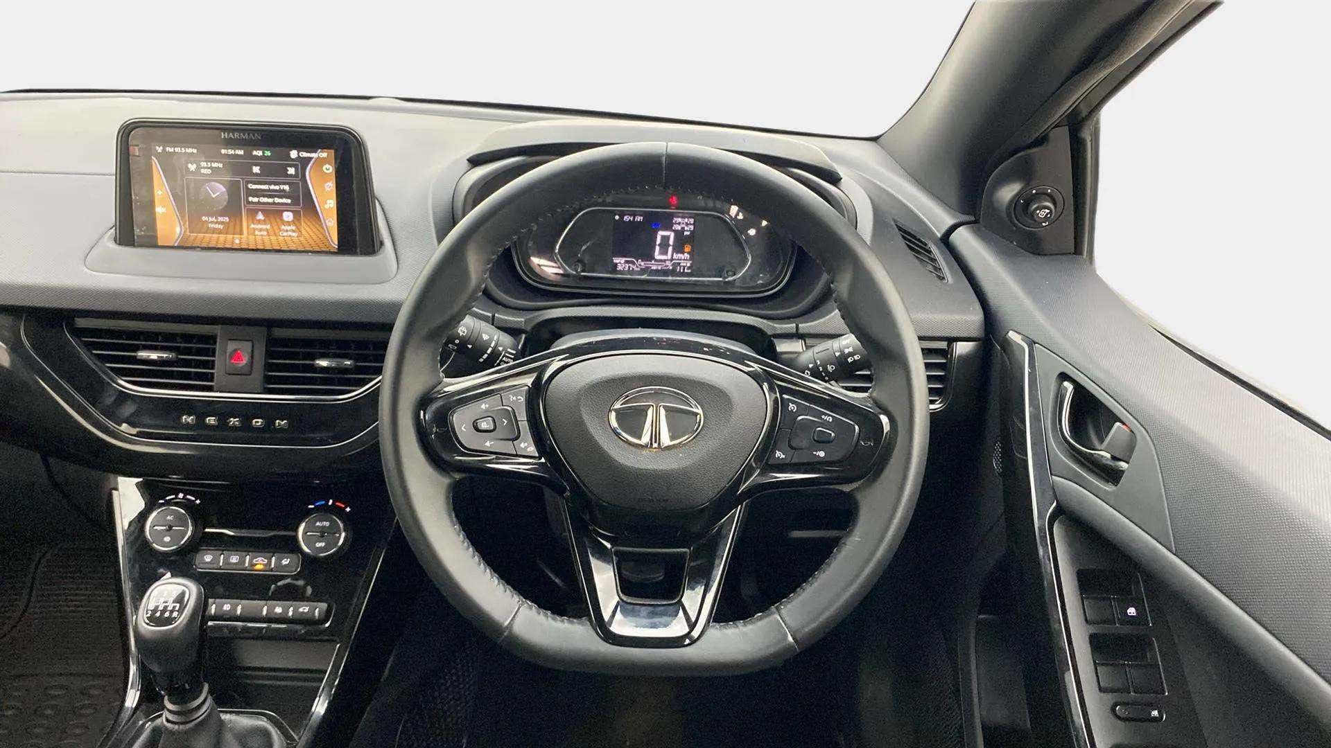 Dashboard and steering wheel of a Tata Nexon 2017-2023