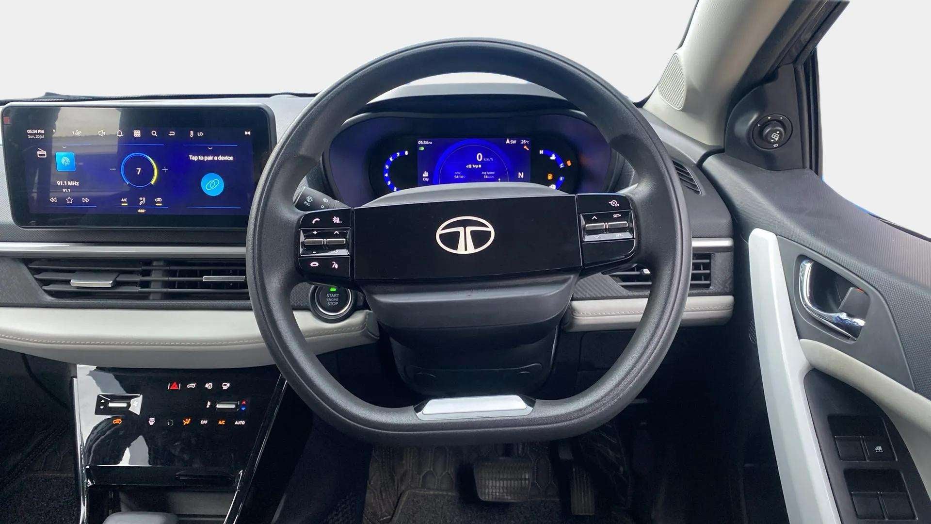 Interior dashboard of a Tata Nexon