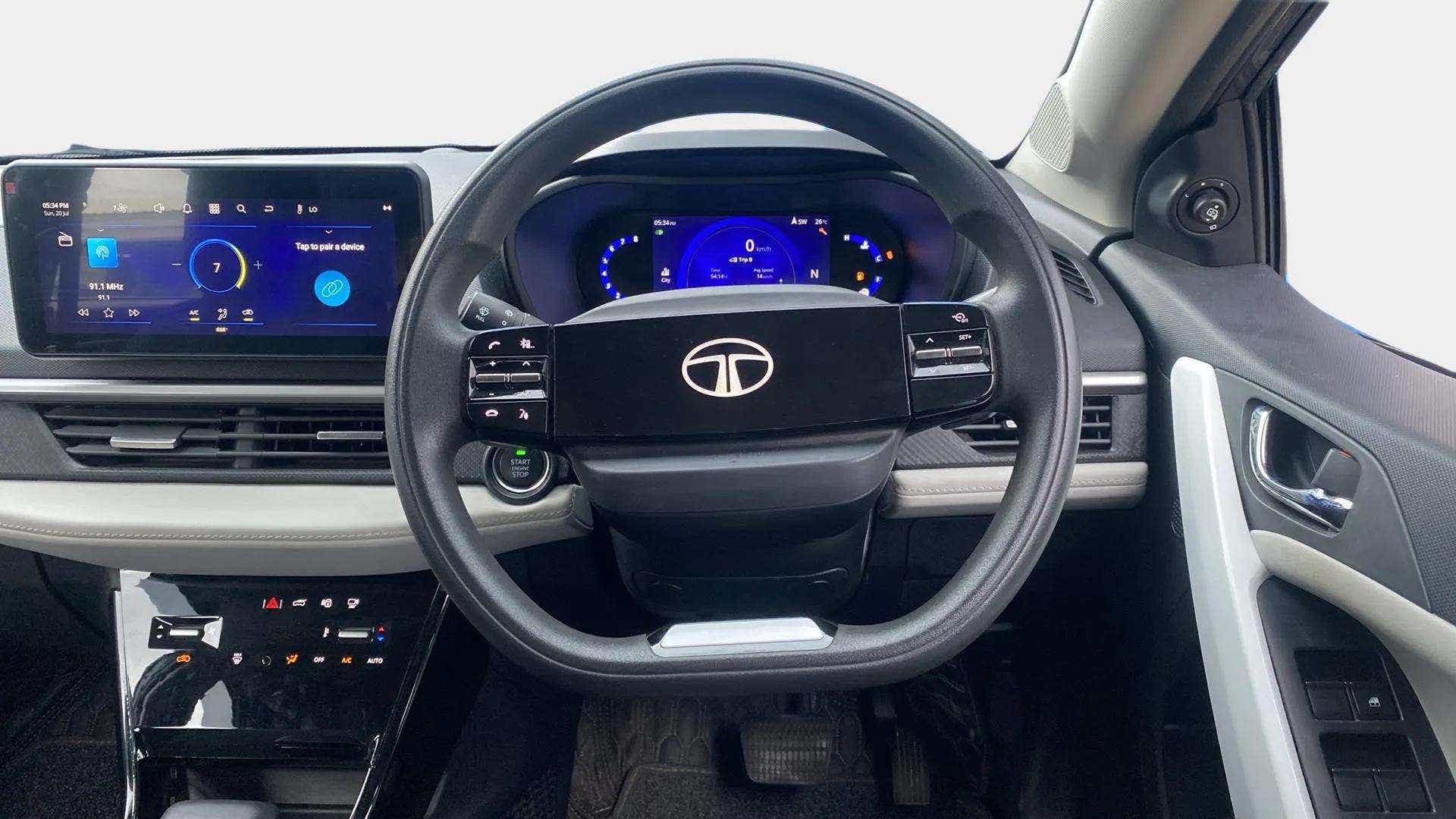 Interior dashboard of a Tata Nexon