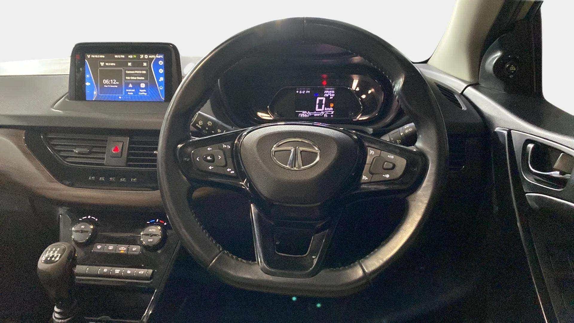 Dashboard and steering wheel of a Tata Nexon 2017-2023
