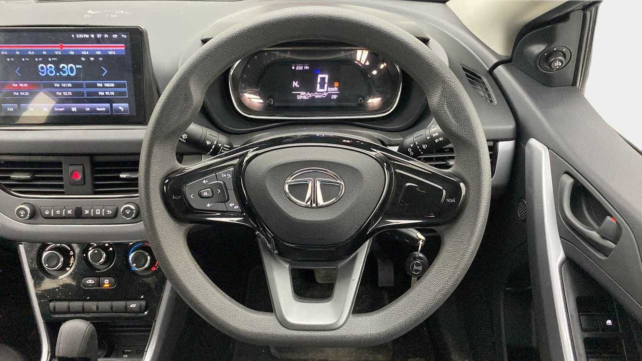 Steering wheel and dashboard of a Tata Nexon 2017-2023