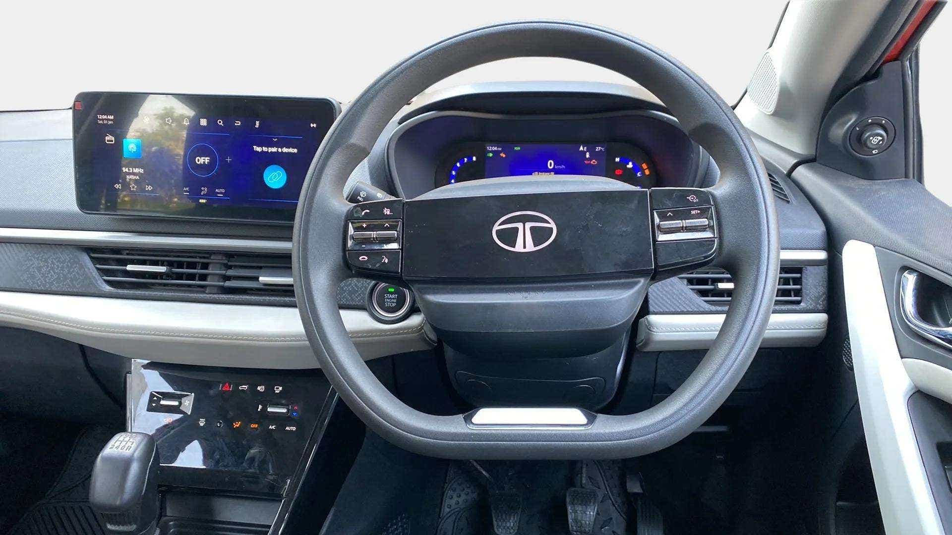 Dashboard and steering wheel of a Tata Nexon 2017-2023