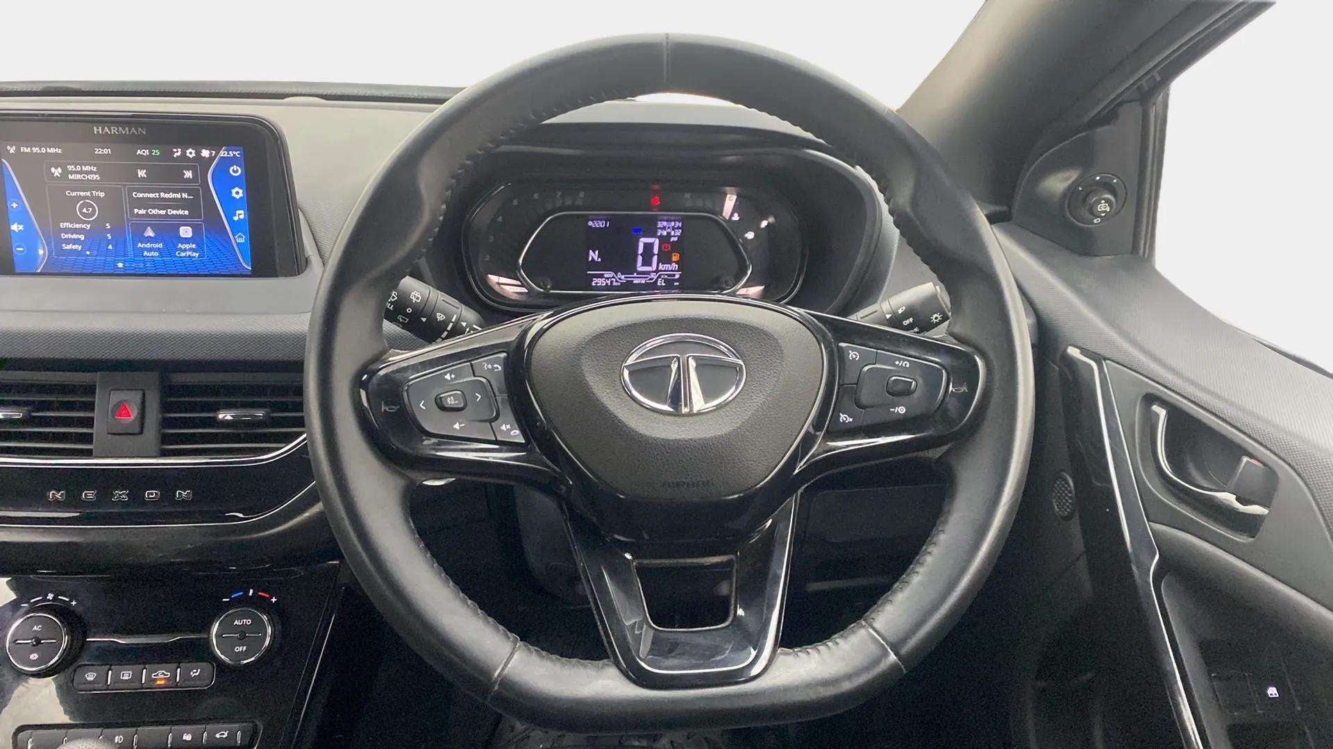 Dashboard and steering wheel of a Tata Nexon 2017-2023