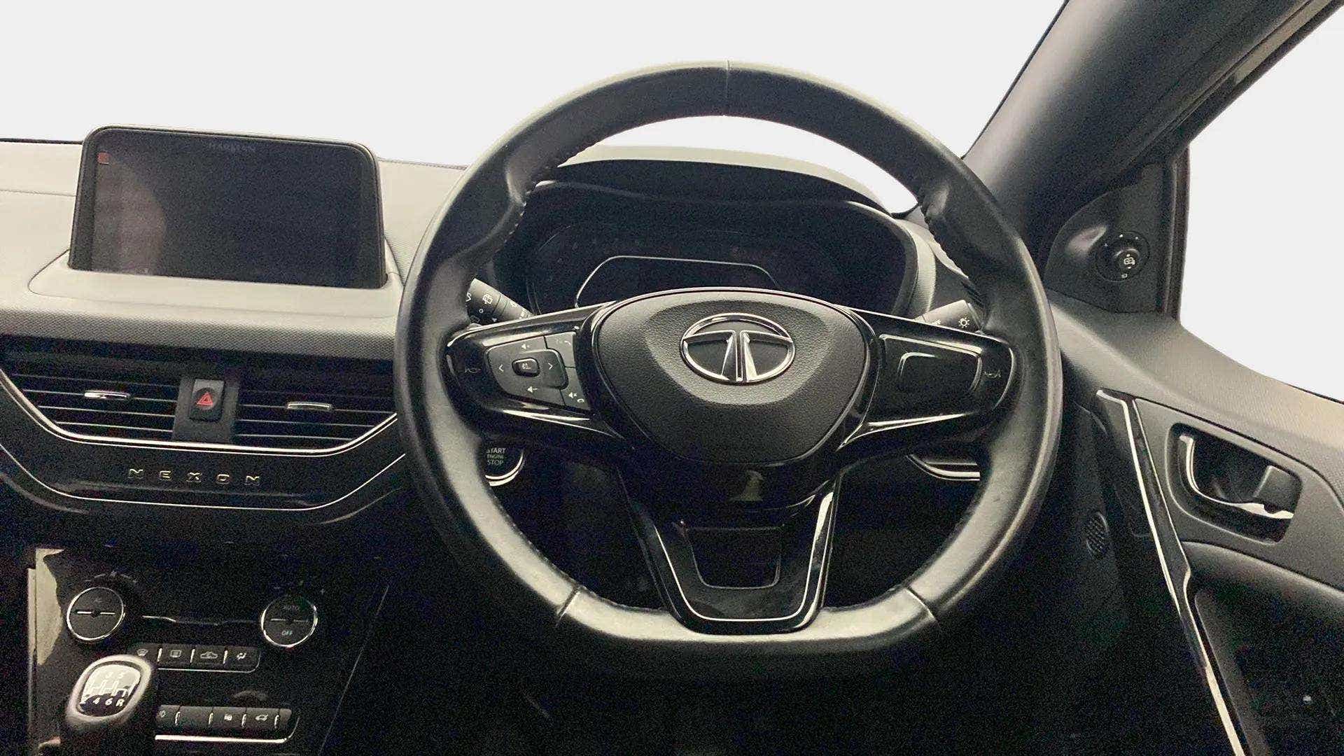 Dashboard and steering wheel of a Tata Nexon 2017-2023