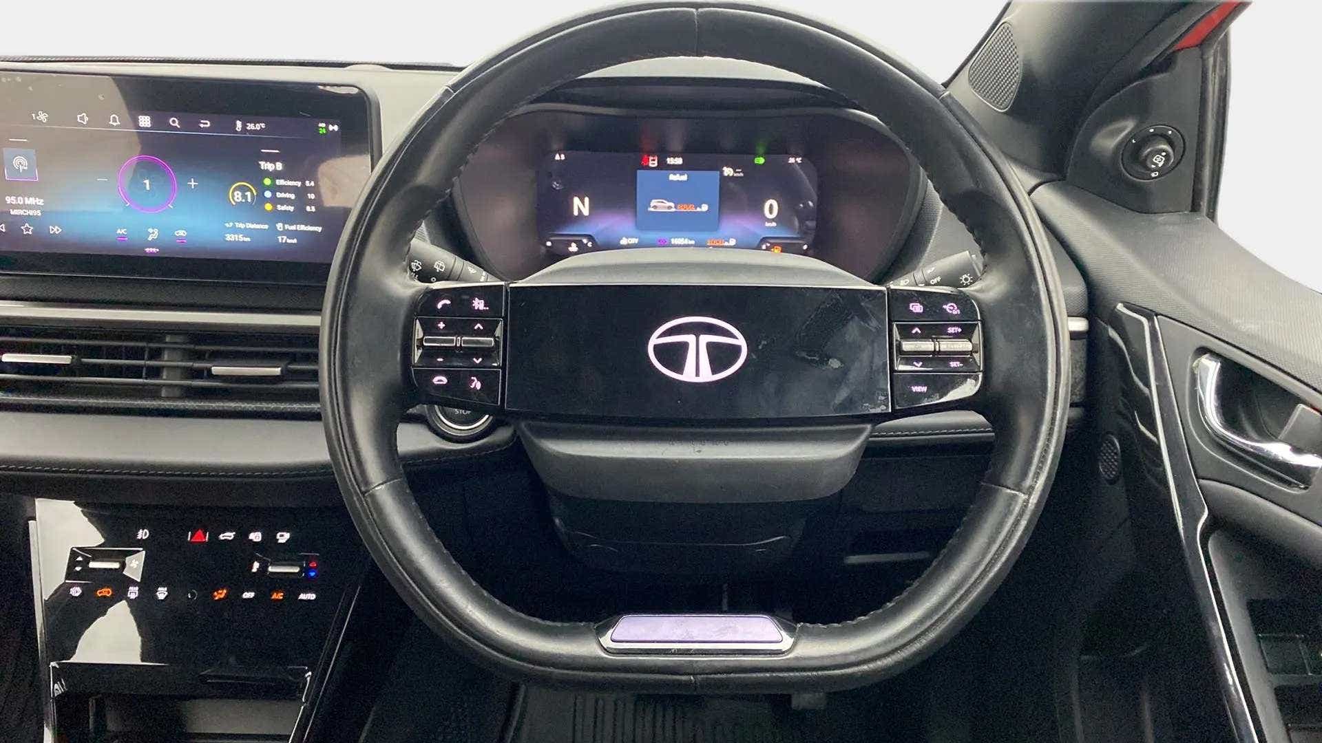 Dashboard and steering wheel of a Tata Nexon 2017-2023