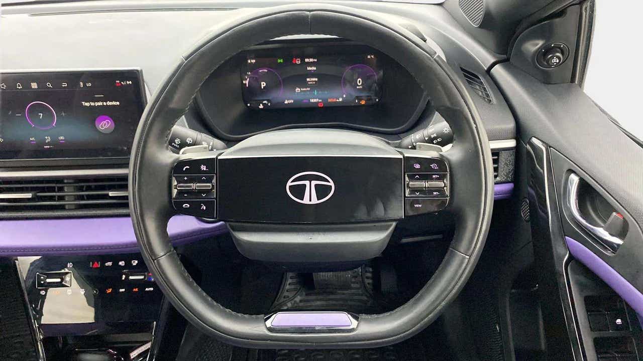 Steering wheel and dashboard of a Tata Nexon 2017-2023