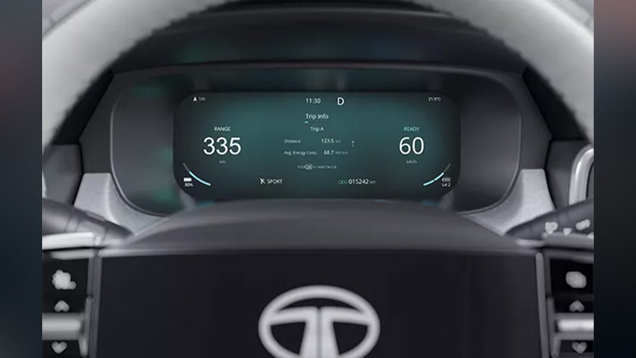 Instrument cluster of Tata Punch EV Facelift