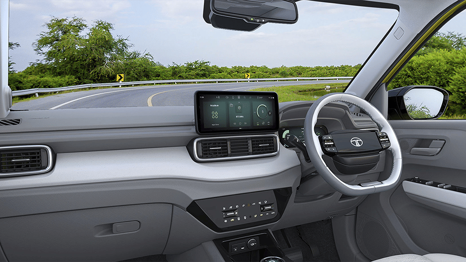 Interior of a Tata Punch EV Facelift