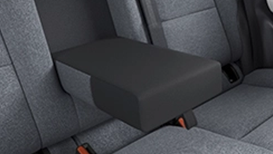 Rear seat armrest of a black Tata Punch Facelift