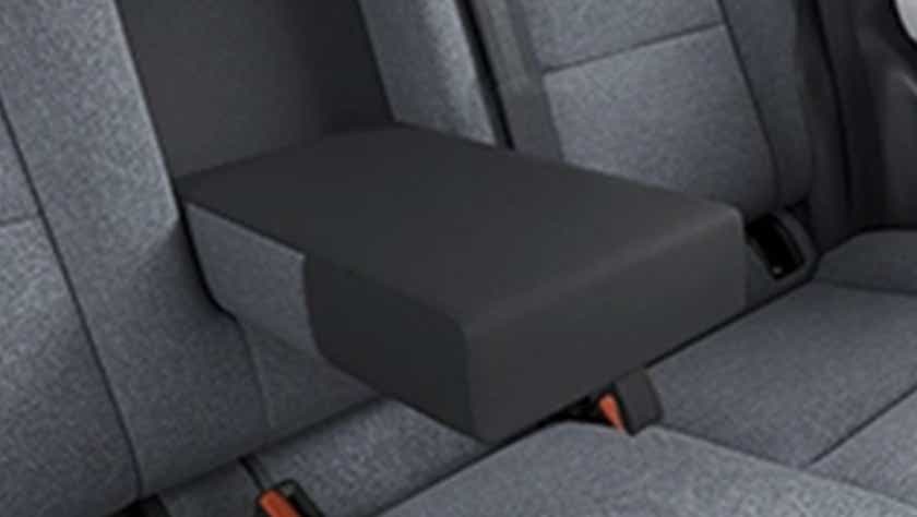 Rear seat armrest of a black Tata Punch Facelift