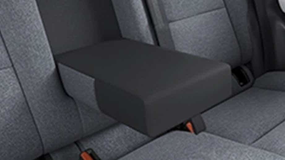 Rear seat armrest of a black Tata Punch Facelift