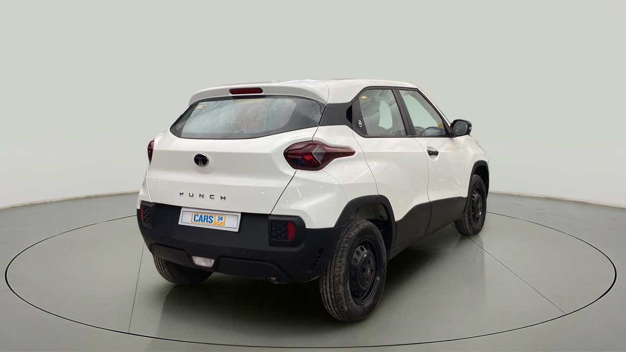 Rear three-quarter of a Orcus White Tata Punch