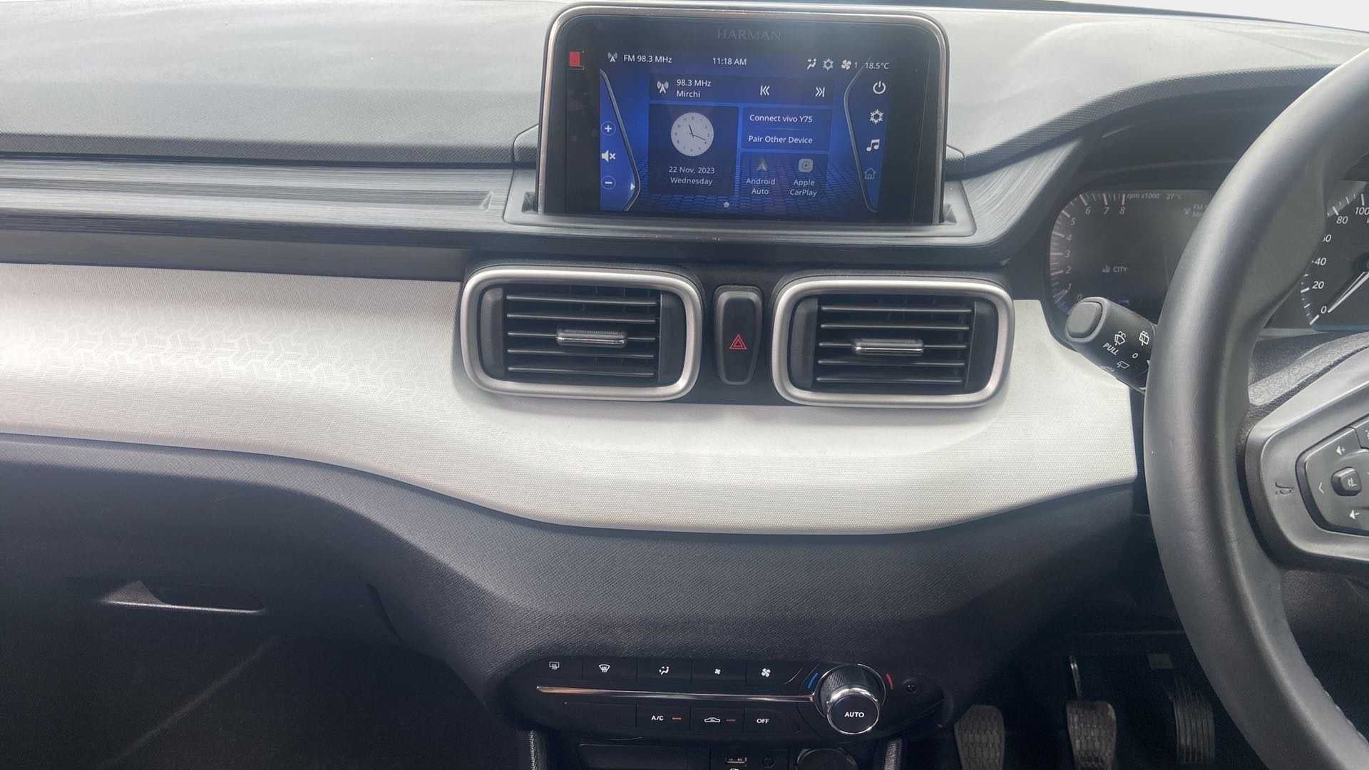 Dashboard and infotainment system of a Tata Punch