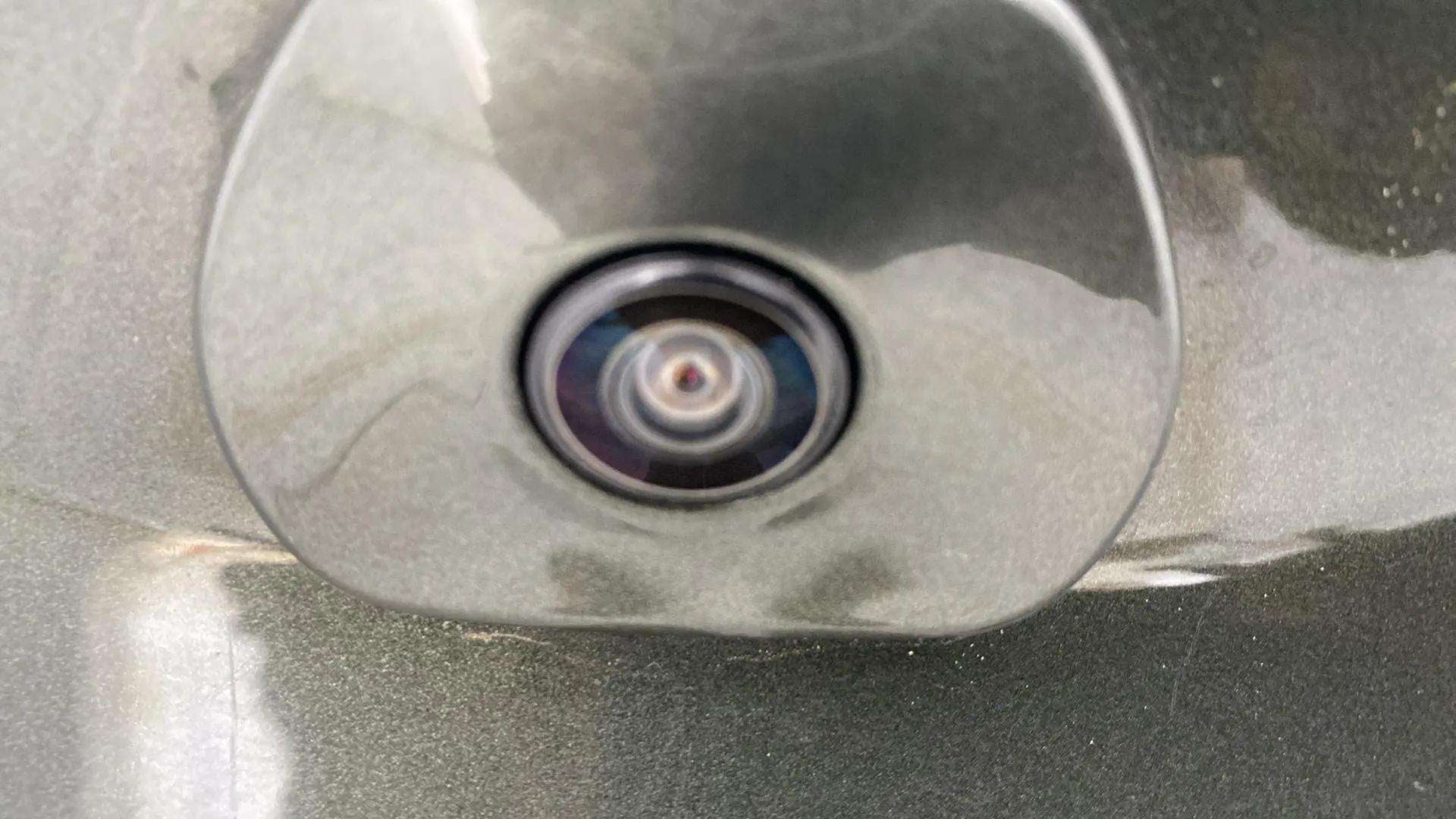 Close-up of the rear view camera of a Tata Punch