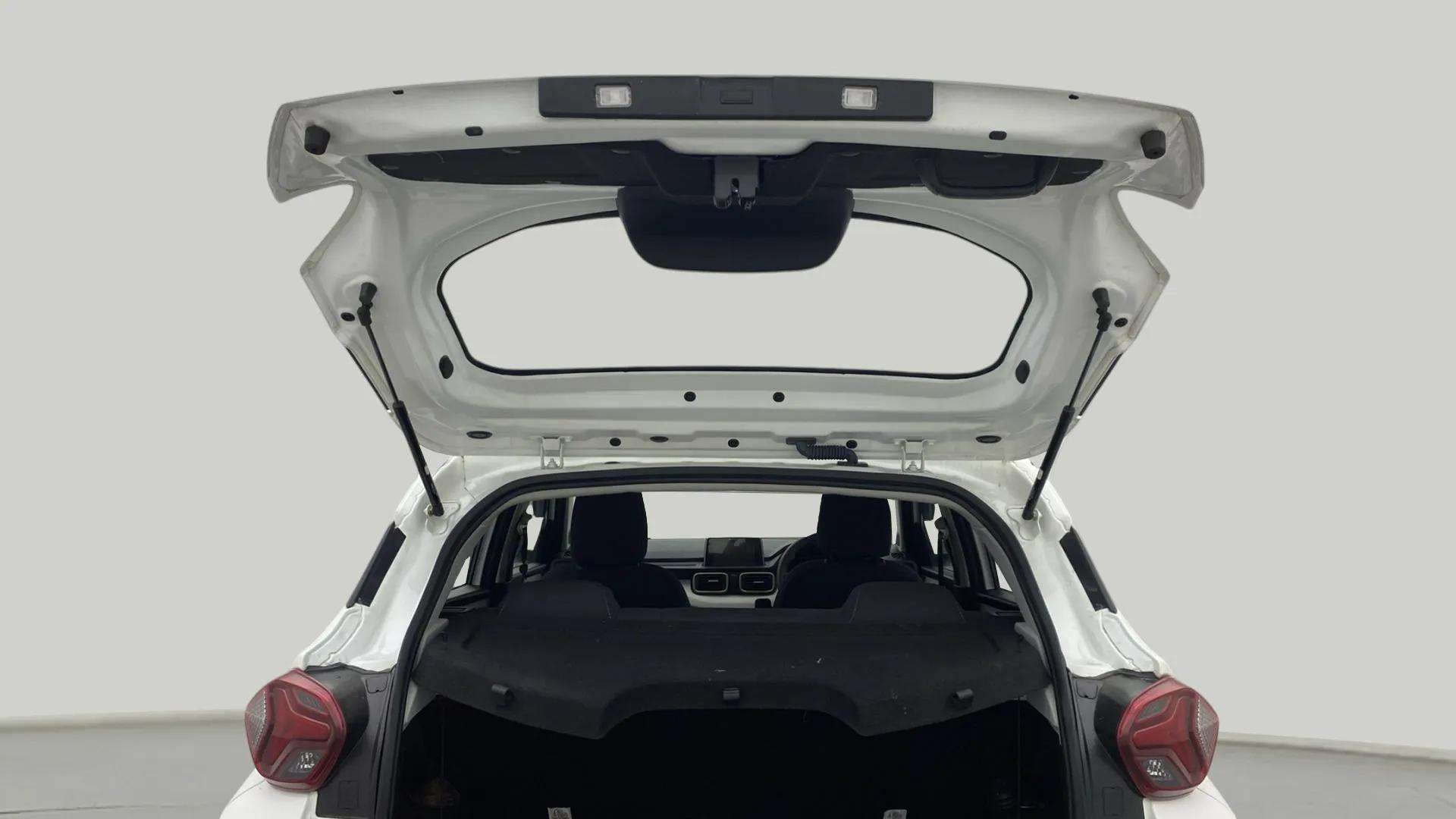 Boot open view of a Orcus White Tata Punch