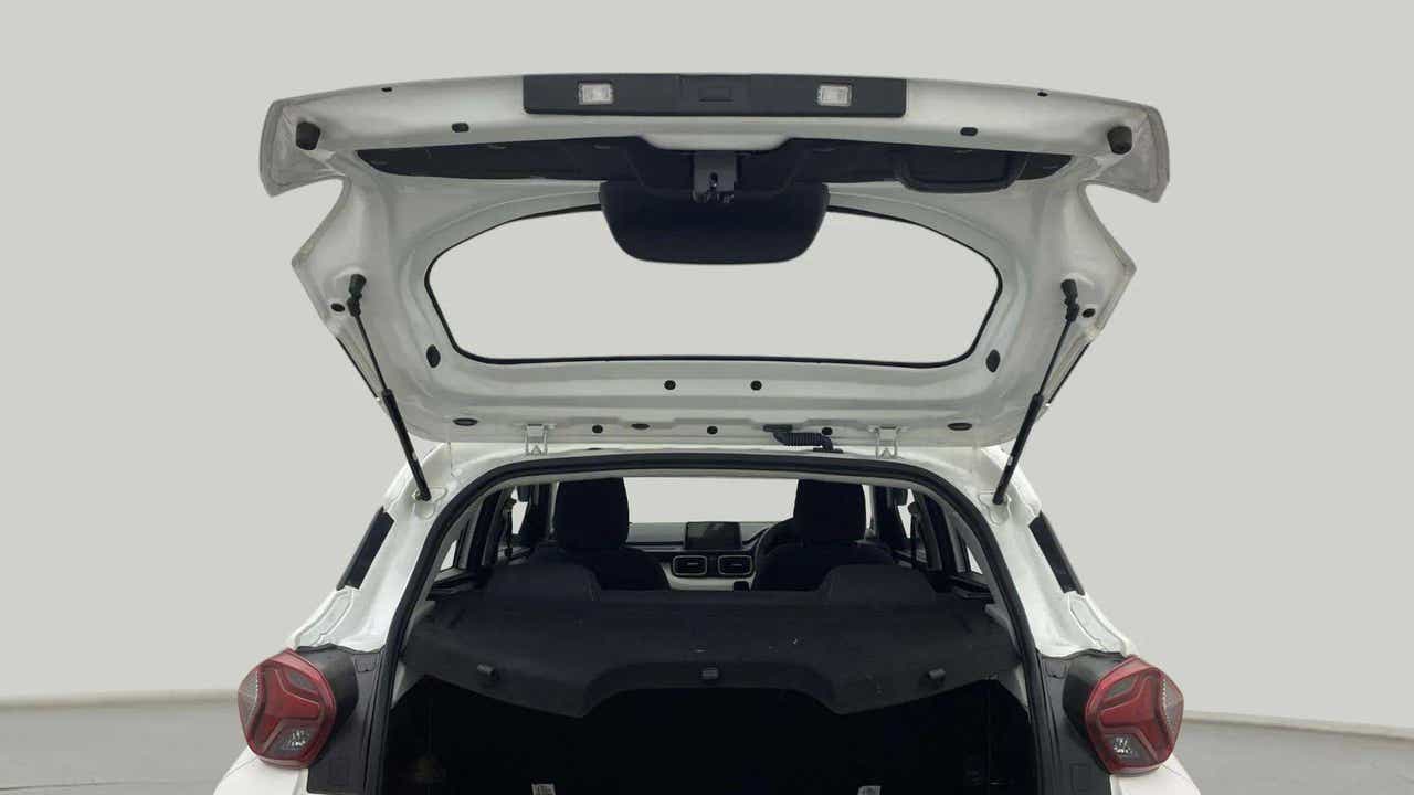 Boot open view of a Orcus White Tata Punch