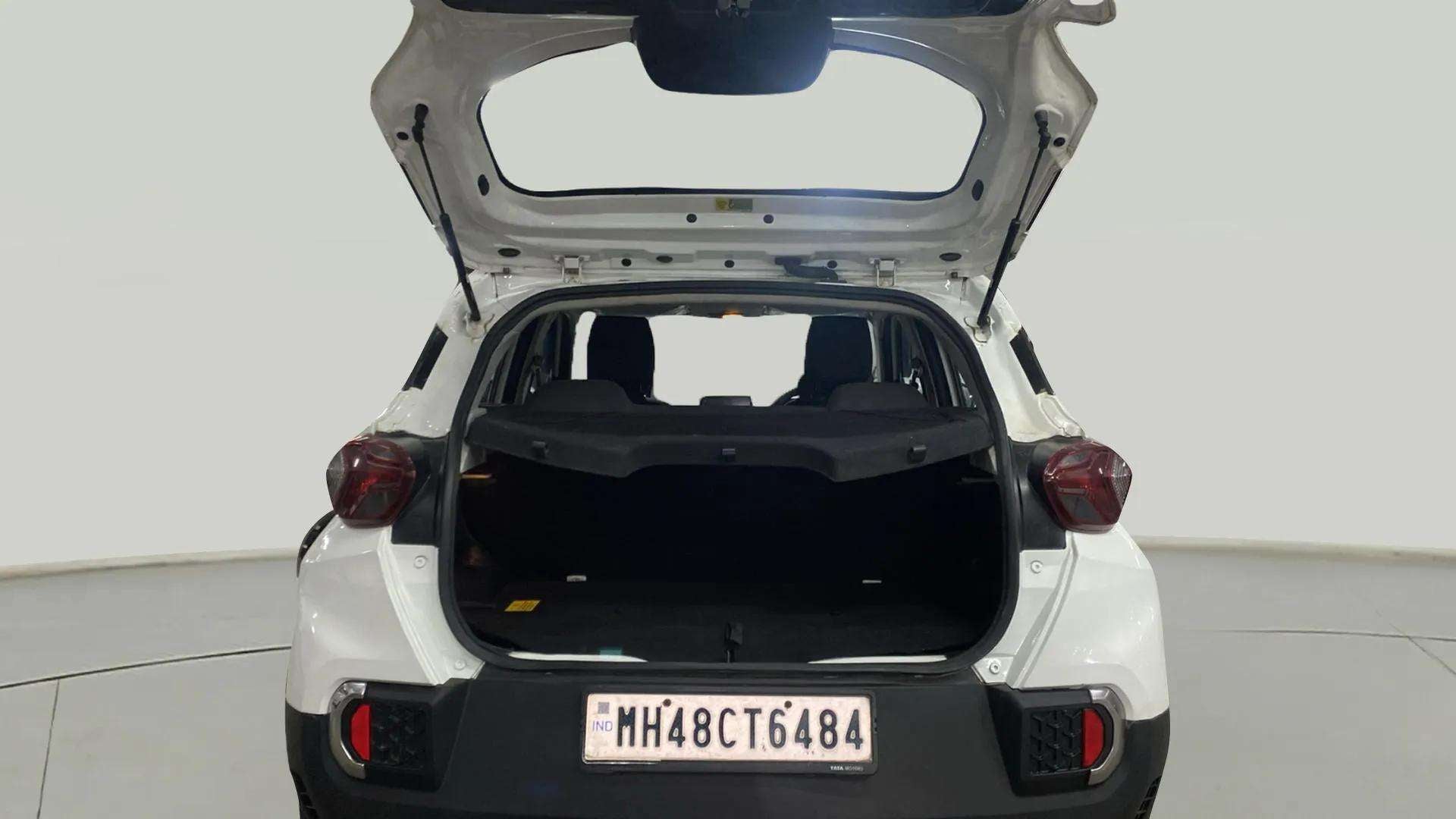 Open boot view of a Orcus White Tata Punch
