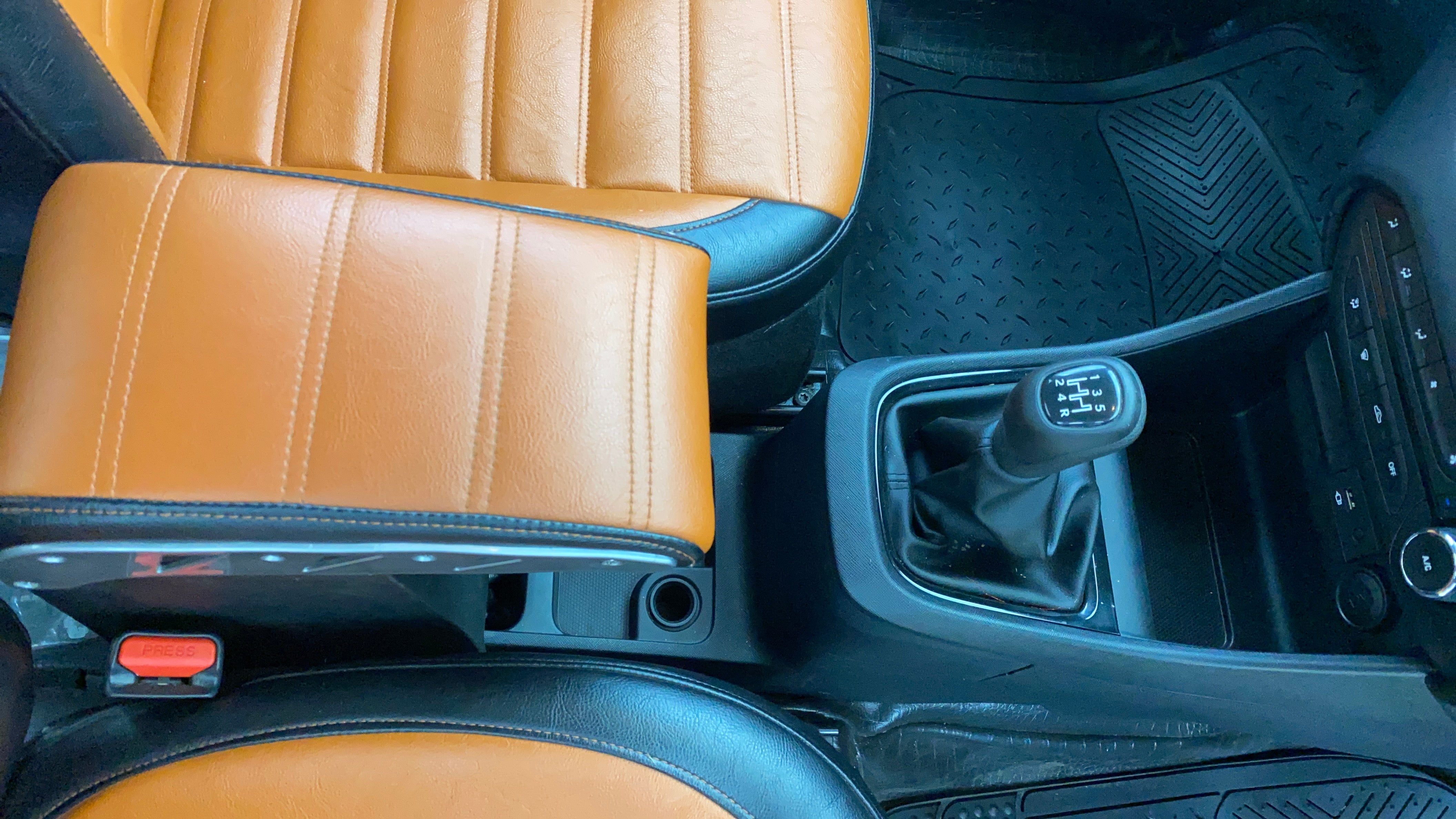 Center console and manual gear lever view of a Tata Punch