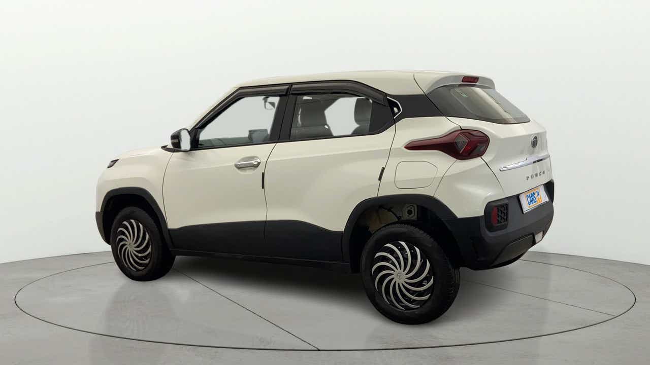 Rear three-quarter view of a Orcus White Tata Punch