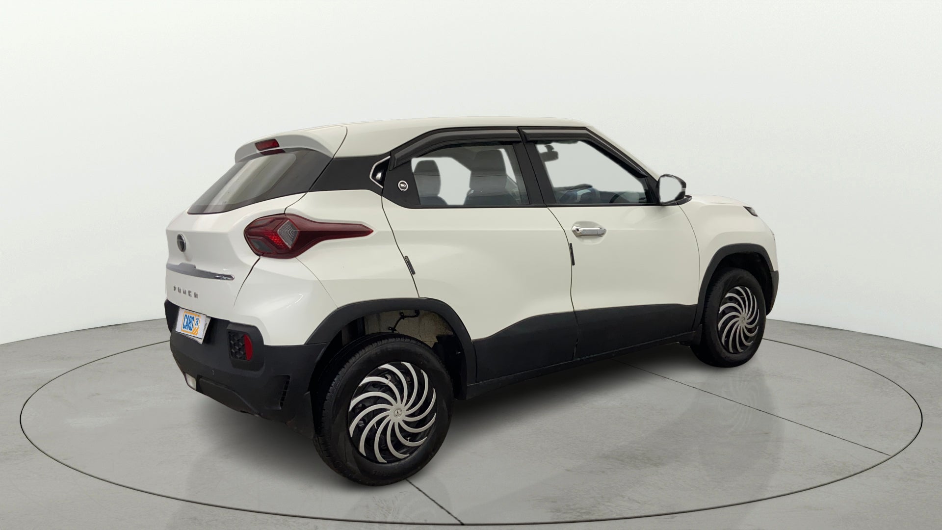 Rear three-quarter of a Orcus White Tata Punch