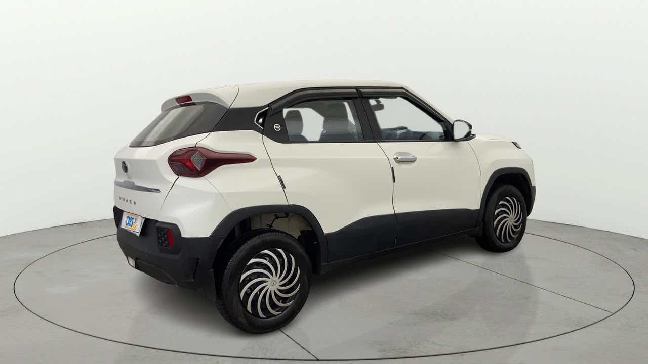 Rear three-quarter of a Orcus White Tata Punch