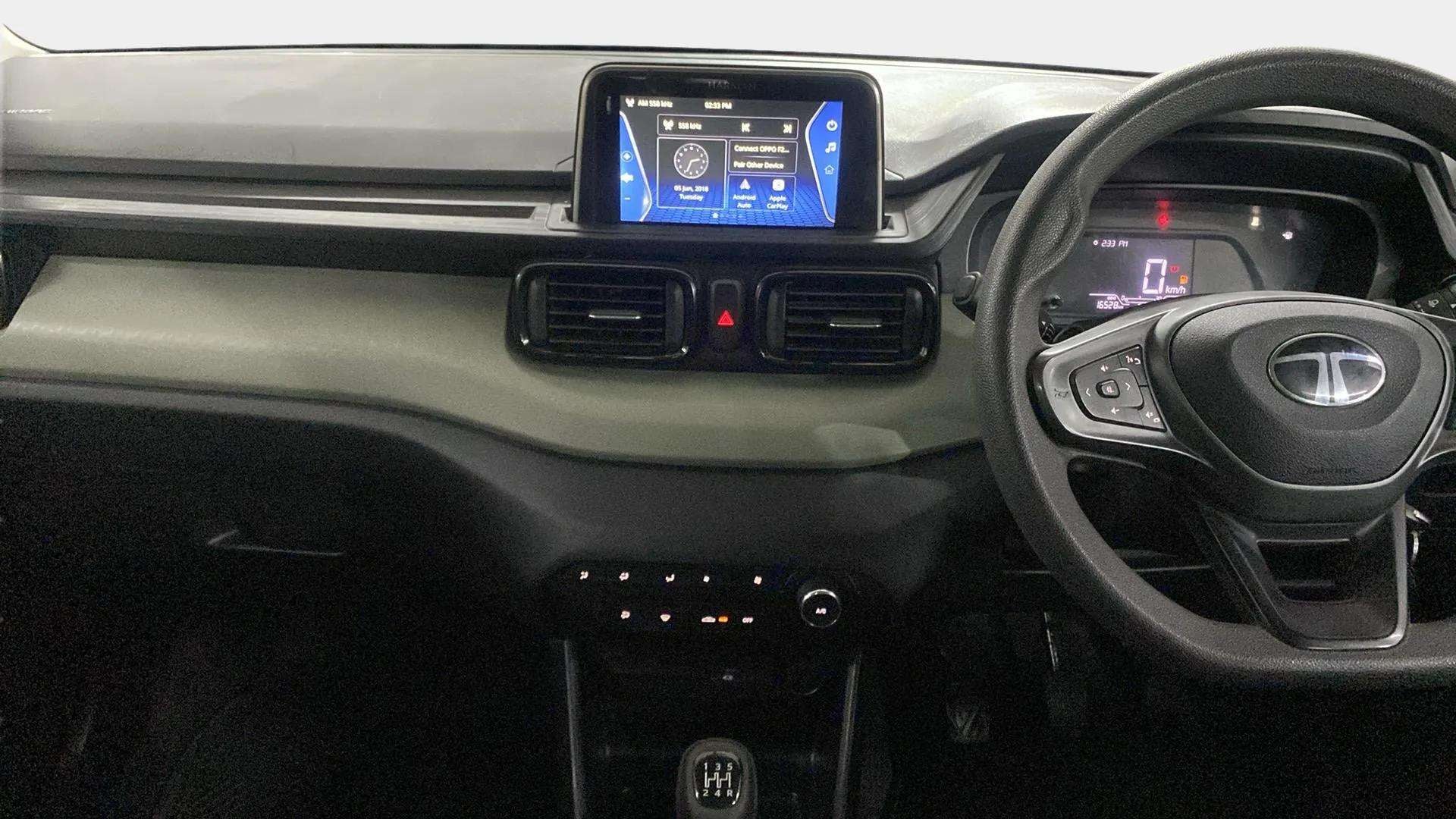 Dashboard and steering wheel view of a Tata Punch
