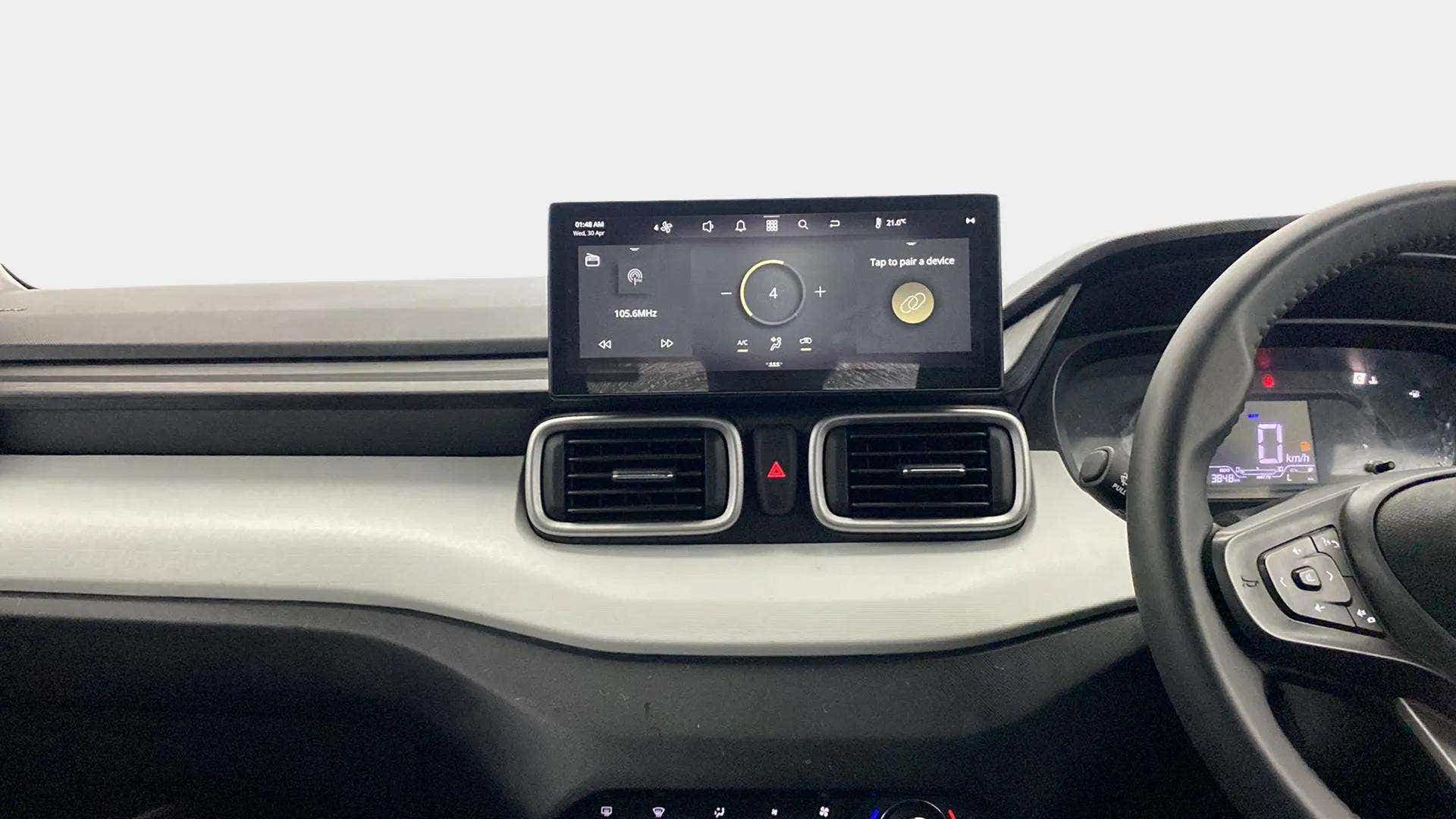 Dashboard and infotainment display of a Tata Punch