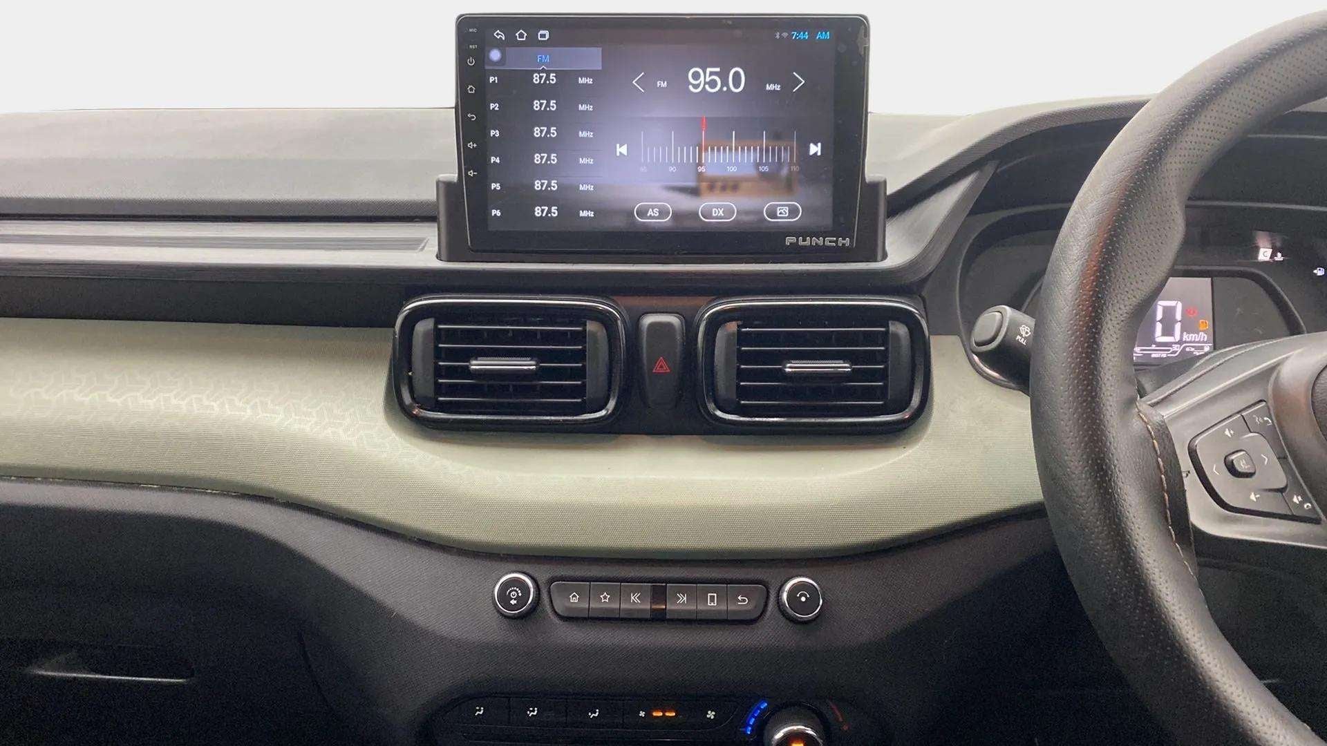 Dashboard and infotainment screen of a Tata Punch