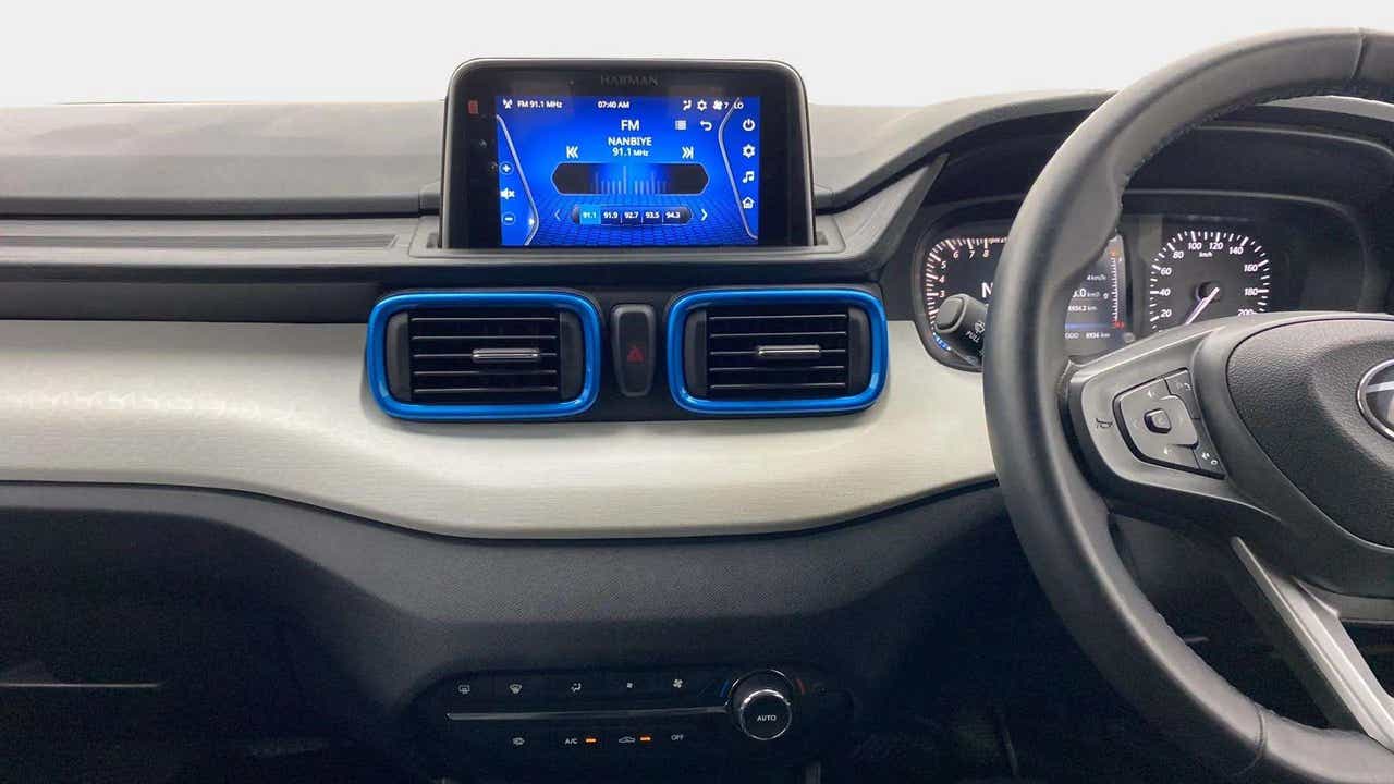 Dashboard and steering wheel of a Tata Punch