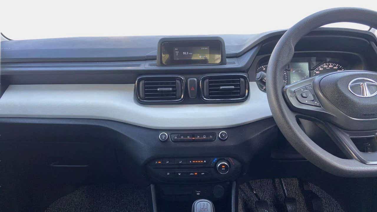 Dashboard and steering wheel view of a Tata Punch