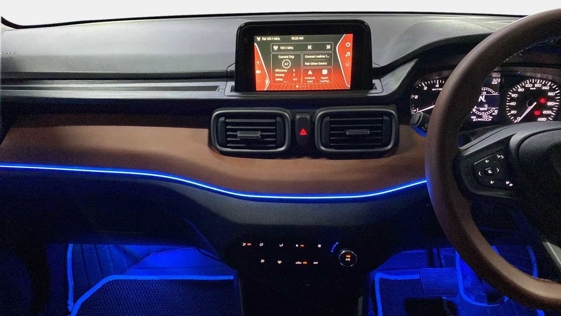 Dashboard and interior view of a Tata Punch