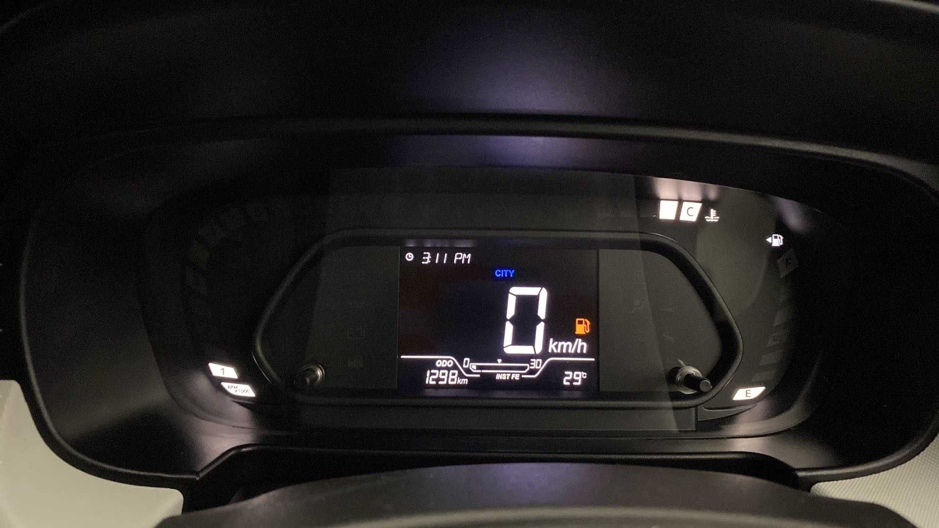 Digital instrument cluster of a Tata Punch