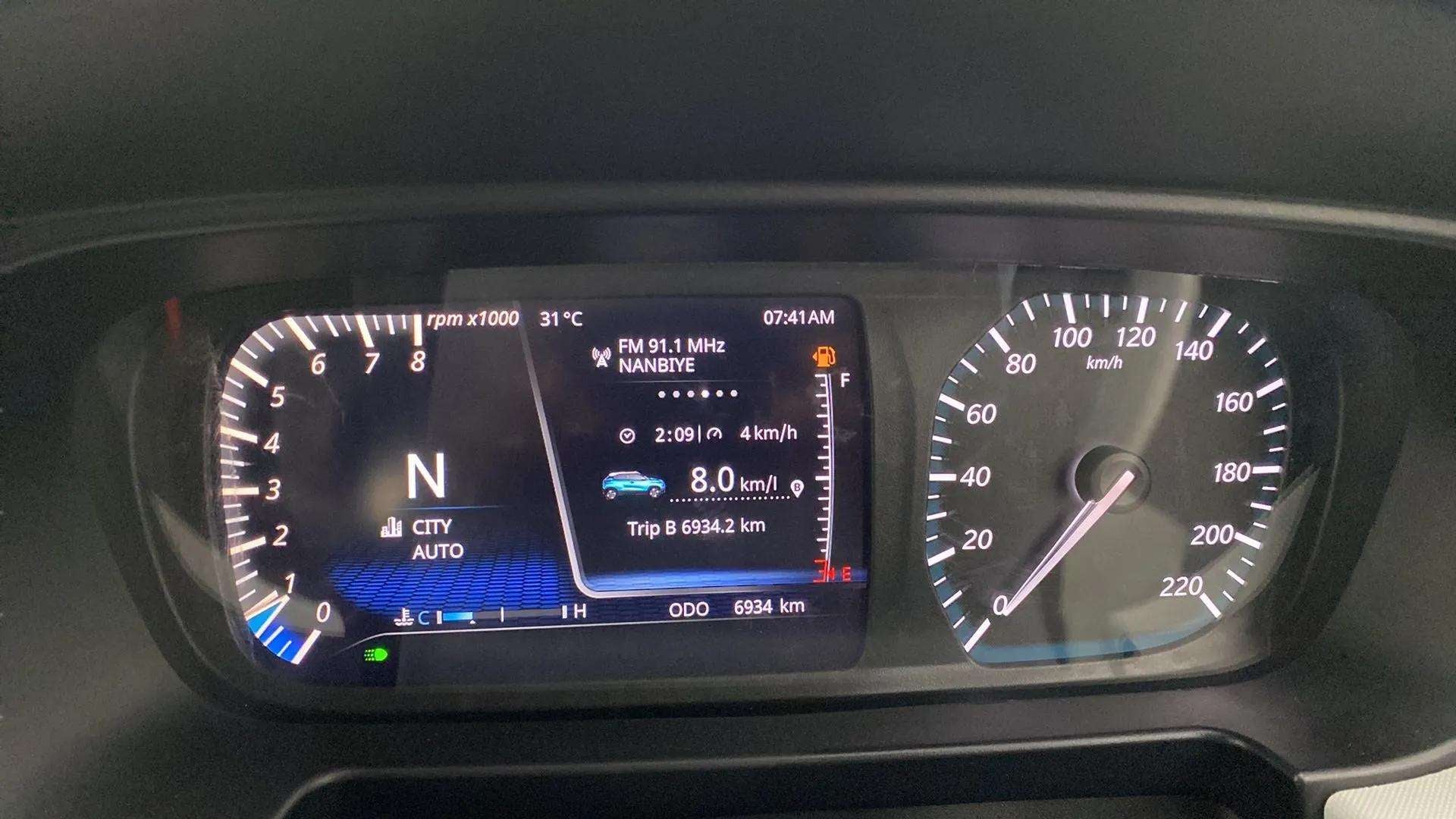 Instrument cluster display of a Tata Punch