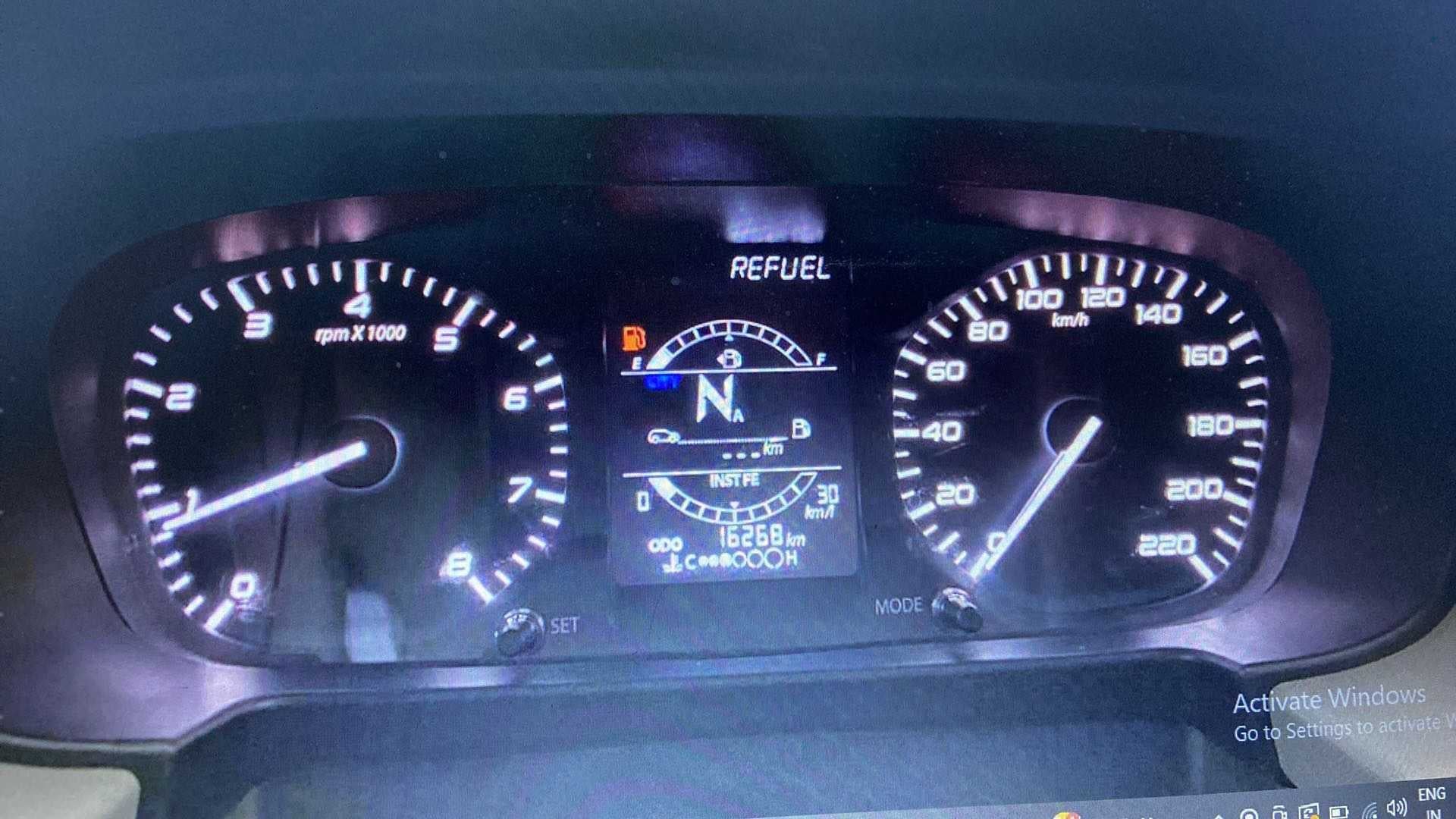 Instrument cluster of a Tata Punch