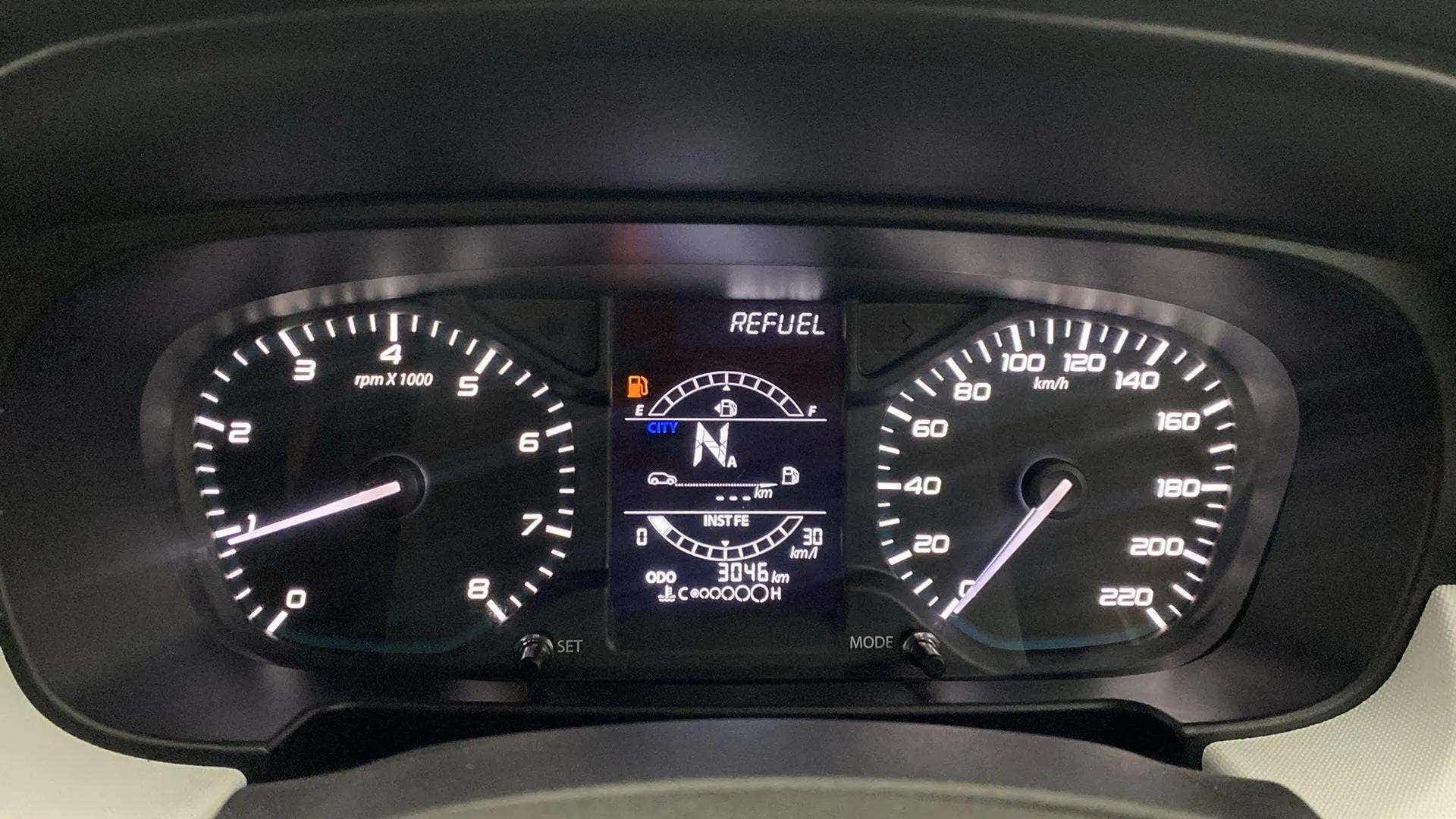 Instrument cluster view of a Tata Punch