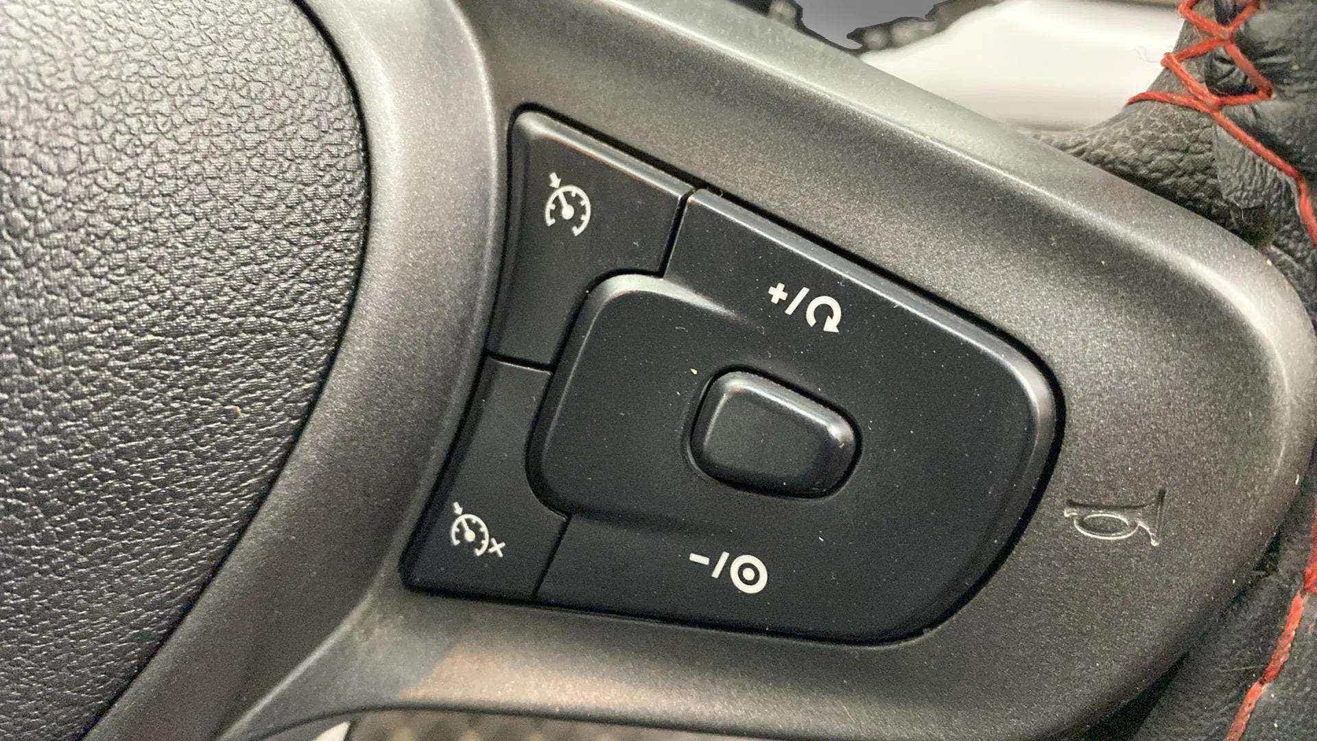 Steering wheel cruise control buttons of a Tata Punch