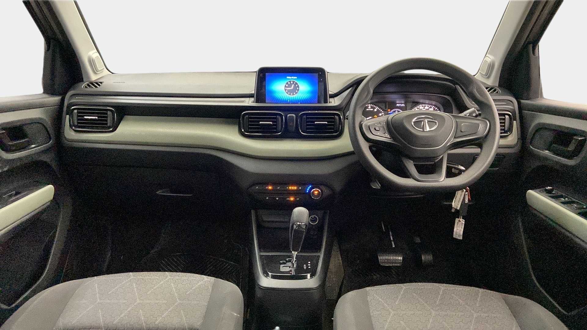 Dashboard and steering wheel of a Tata Punch