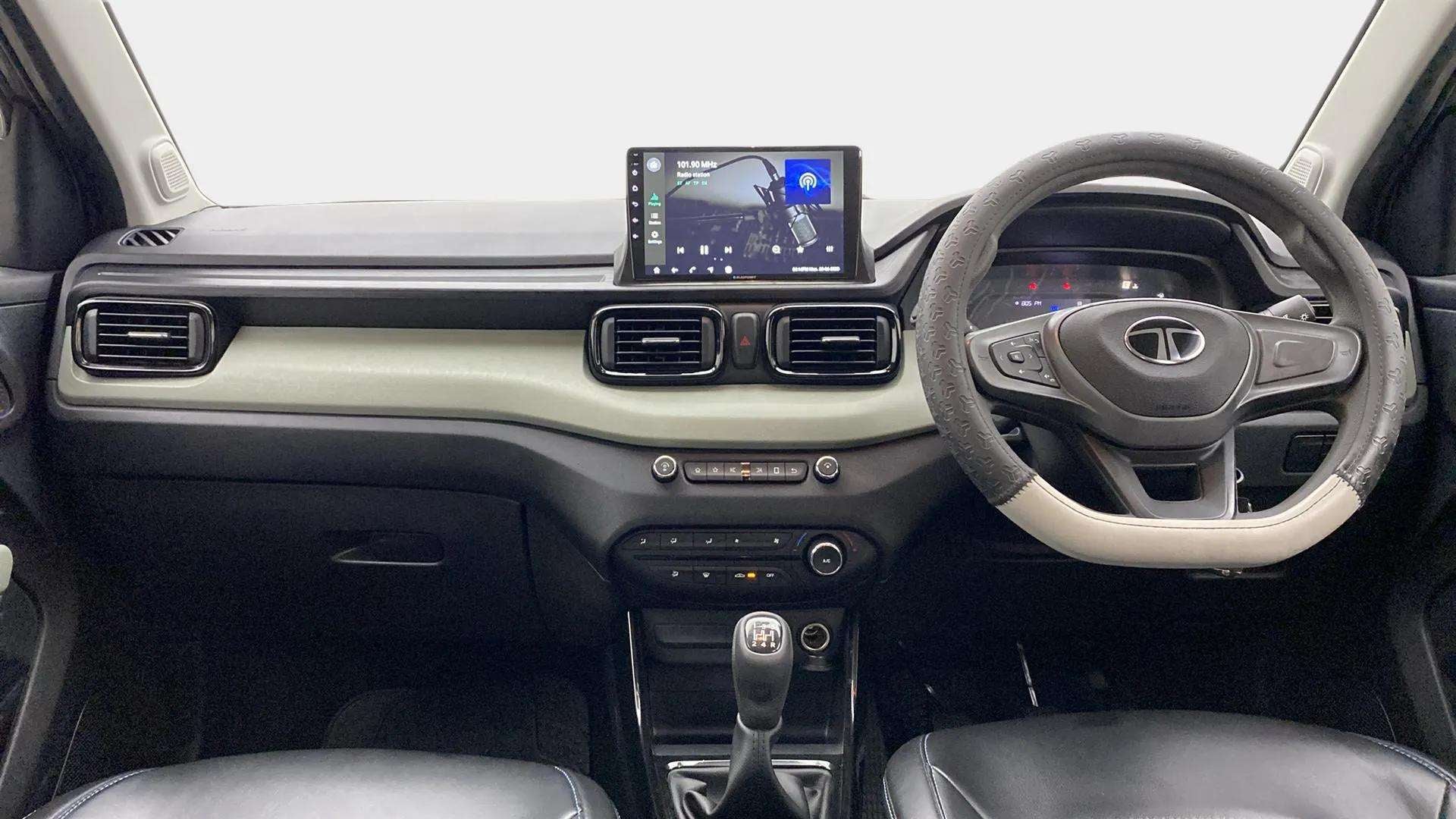 Dashboard and steering wheel of a Tata Punch interior