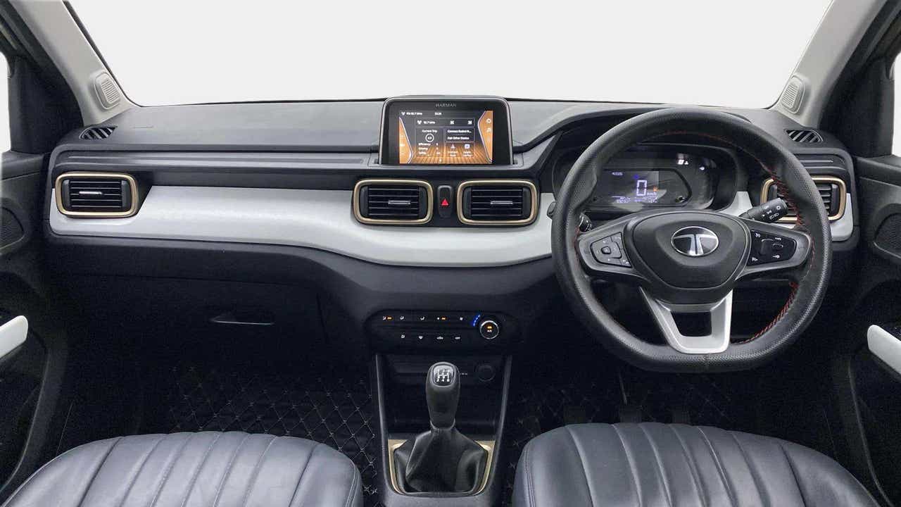 Dashboard and steering wheel of a Tata Punch interior