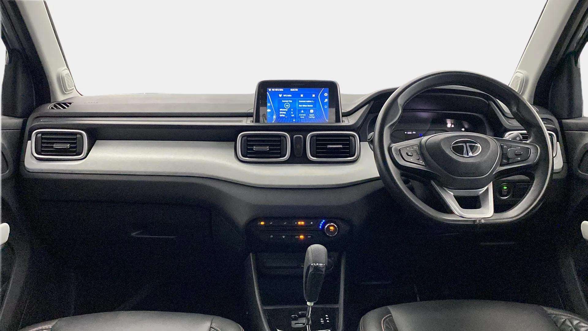 Dashboard and steering wheel view of a Tata Punch