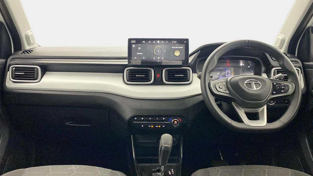 Dashboard and steering wheel view of a Tata Punch