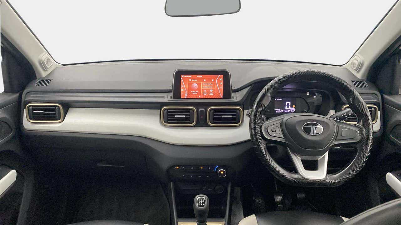 Dashboard and steering wheel of a Tata Punch