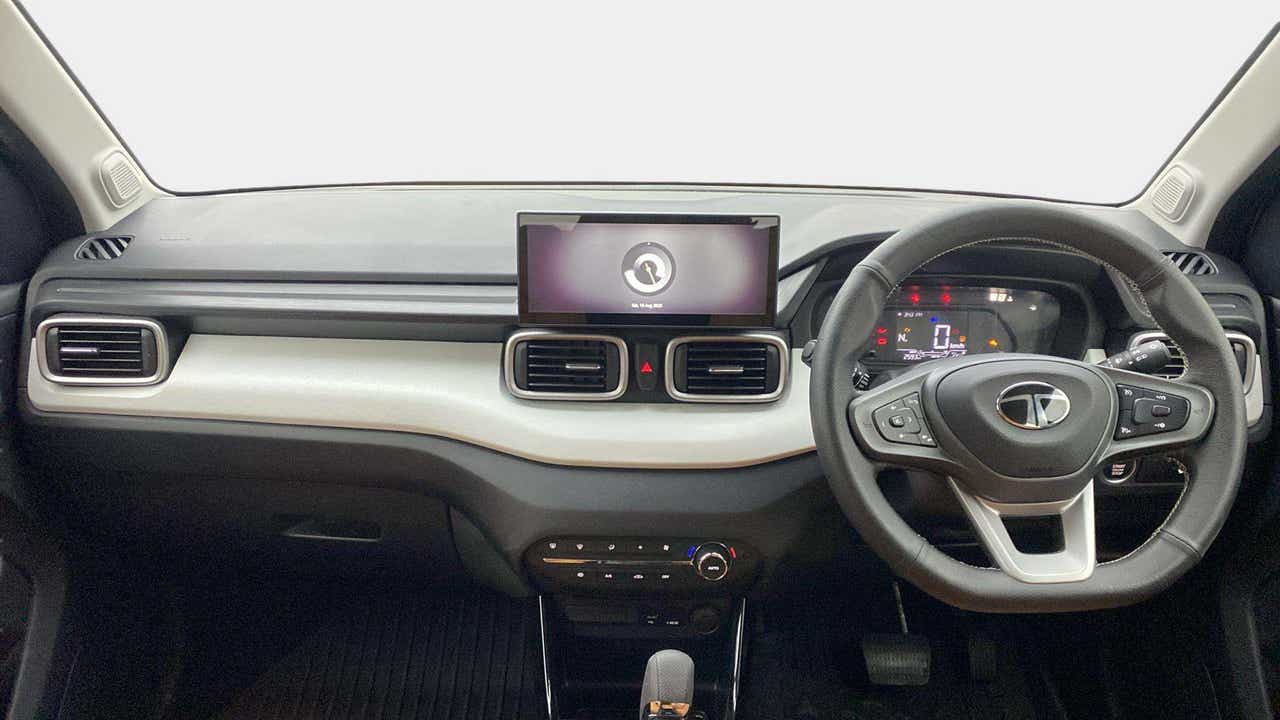 Dashboard and steering wheel view of a Tata Punch