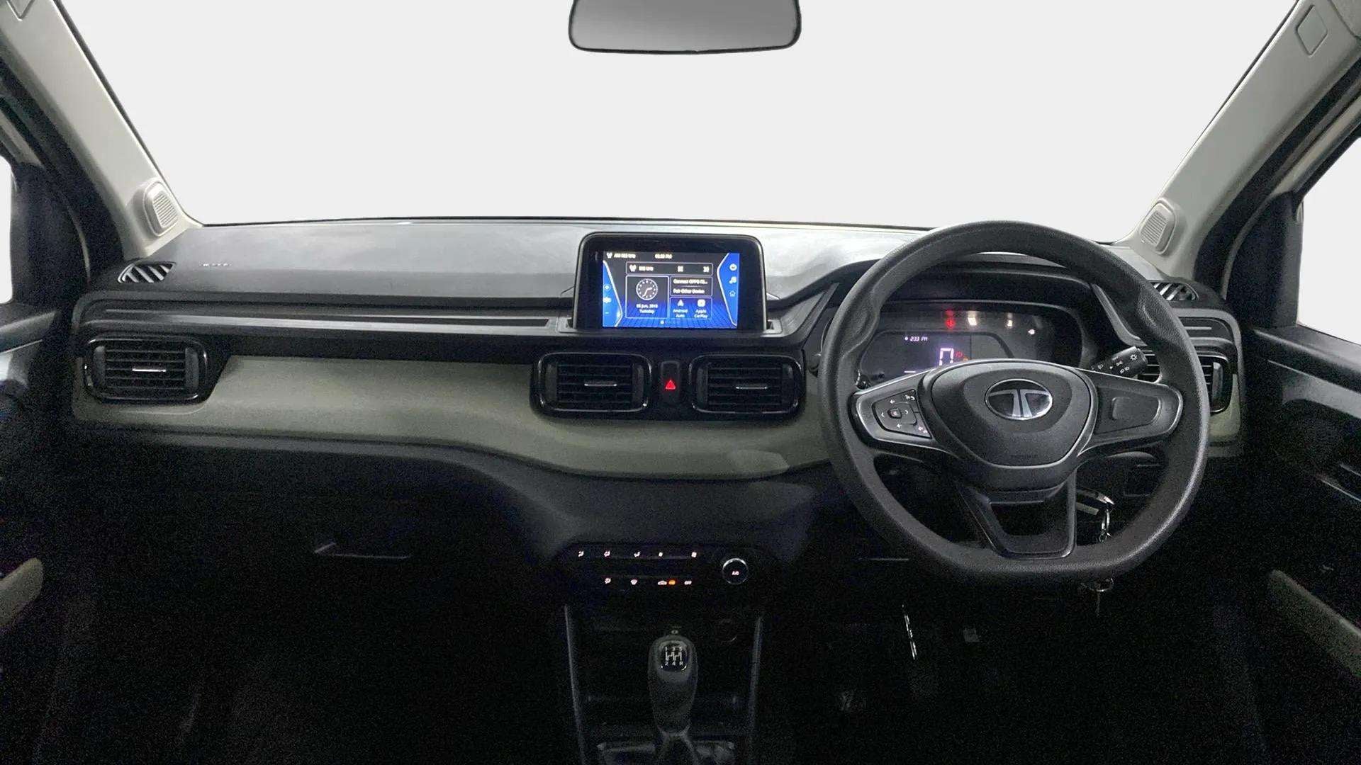 Dashboard and steering wheel of a Tata Punch