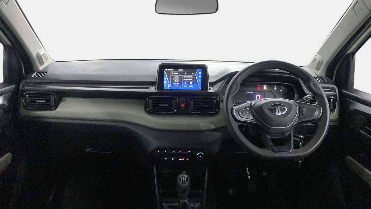 Dashboard and steering wheel of a Tata Punch