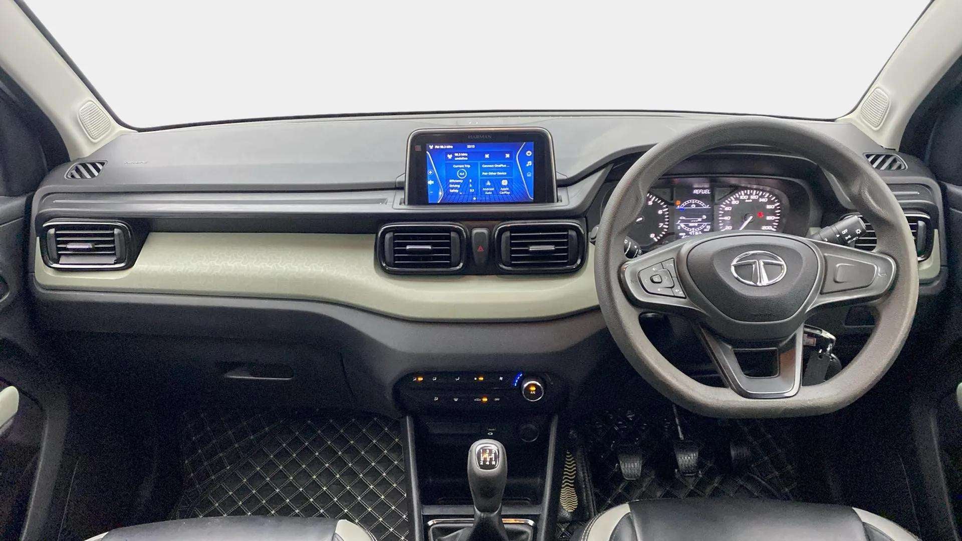 Dashboard and steering wheel of a Tata Punch