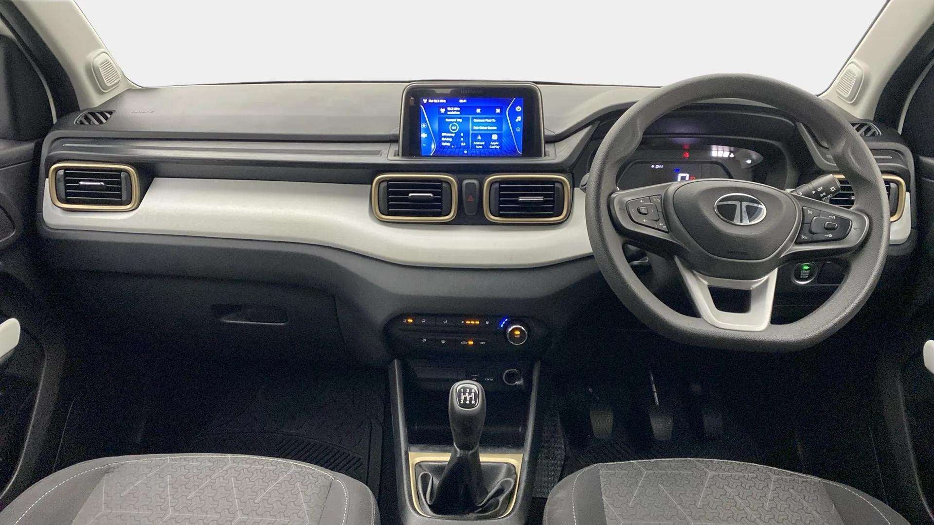 Dashboard and steering wheel of a Tata Punch